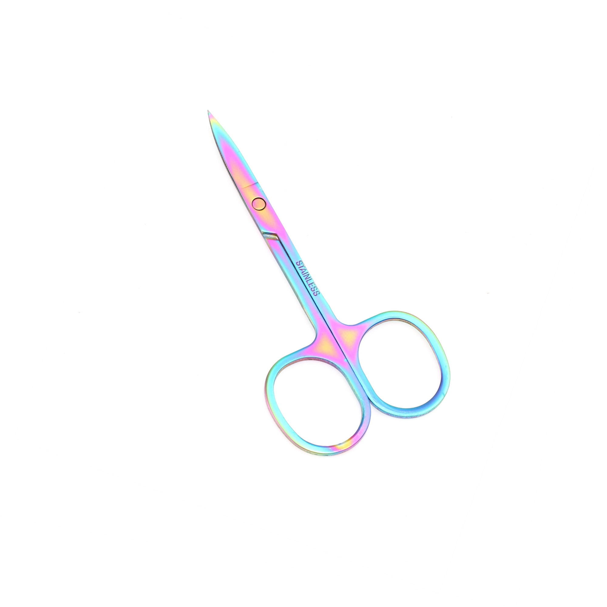 Unique Bargains 1 Pc 2.0A Scissors Eyebrow Trimmer Parlor Chrome Assorted Color