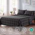 thumbnail image 3 of Regency Heights Twin XL Size Cotton Flannel Sheet Set, 3-Piece Flannel Bed Sheets Twin XL, 100% Cotton Bed Sheets Set with Deep Pocket, Christmas Plaid Black, 3 of 10