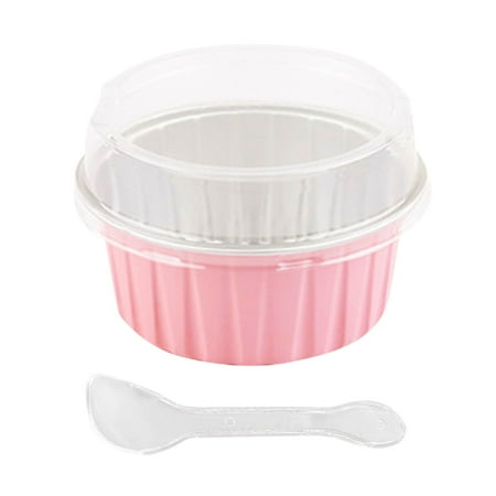

Feiboyy Aluminum Foil Cupcake Lined Aluminum Foil Mini Cupcake Container With Cover Baking Cup Muffin Liner