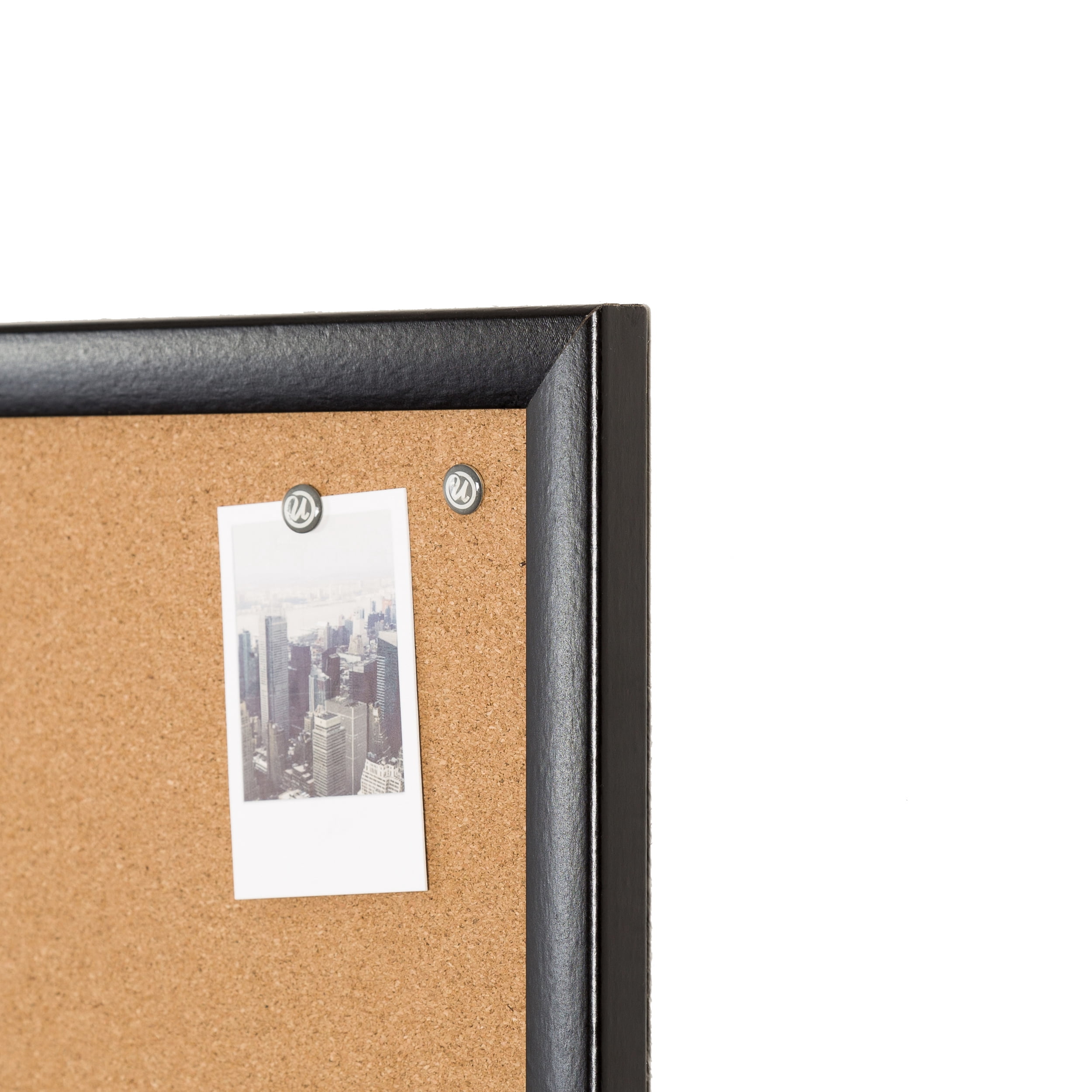 U Brands Cork Bulletin Board, 48" x 36", Black MDF Frame, 2876U