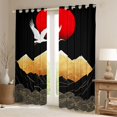 thumbnail image 2 of Homewish Boho Bohemain Blackout Curtains Set of 2 (52x84 Each),Japanese Ukiyoe Window Curtains,Red-Crowned Crane Curtains and Drapes For Adults,Breathable Home Decor, 2 of 6