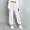 thumbnail image 5 of Daiosportswear Women's Warm Sherpa Lined Athletic Sweatpants Jogger Fleece Pants White 8(L), 5 of 7