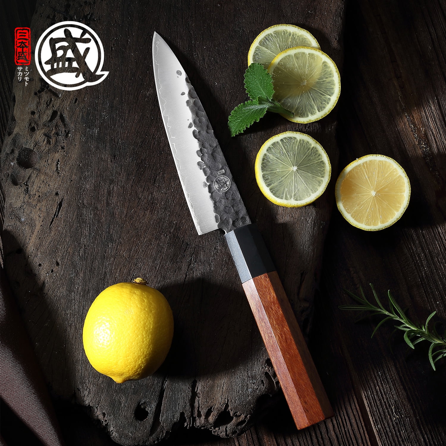 MITSUMOTO SAKARI 5.5 inch Japanese Paring Knife, High Carbon Steel Fruit and Vegetable Knife