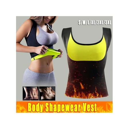 S/ M/ L/ XL/ XXL/ XXL Womens Neoprene Sweat Body Shaper Tank Top Tummy Fat Burner Slimming Vest Weight Loss Yoga Corset Trainer
