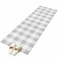 thumbnail image 2 of Grey White Buffalo Check 2x6 Kitchen Runner Rug, Farmhouse Plaid Modern Geometric Non-Skid Rubber Backing Large Rectangle Rugs - Living Room Bedroom Home Office, Indoor Floor Mat Carpets Washable Rug, 2 of 9