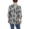 thumbnail image 3 of NY Collection Women's Petite 3/4 Sleeve Roll Tab Y Neck Top, 3 of 4