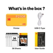 KODAK Mini 2 Retro Bluetooth Portable Photo Printer (2.1x3.4 inches) + 38 Sheets Bundle, Yellow