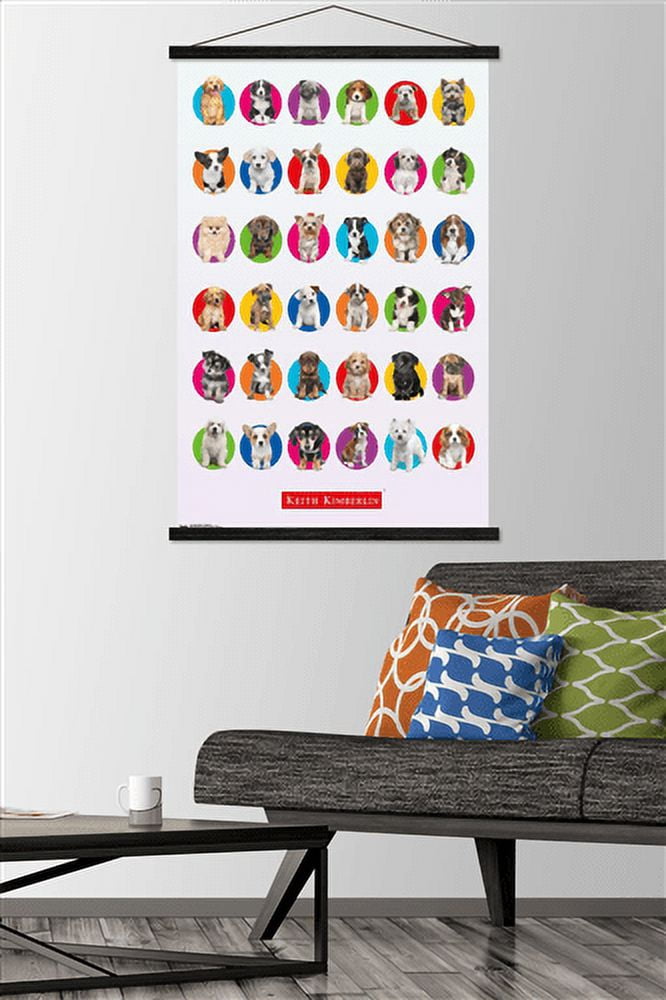 Keith Kimberlin - Puppy Grid Wall Poster with Magnetic Frame, 22.375" x 34"