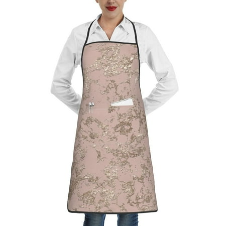 

Matuu Rose Gold Marble Texture for Adjustable Cooking Aprons for Women with Pockets Kitchen Aprons for Men Water and Oil Resistant