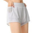 thumbnail image 4 of Homenesgenics Shorts for Women Plus Size Lightweight Breathable Sporty Women's Mesh Sports Shorts Loose Comfortable Dry Wide Leg Pants Yoga Stretch Wear Fitness Pants White S, 4 of 5