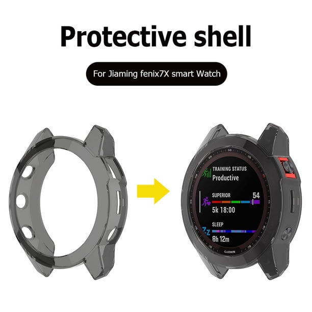 Ver marco protector Shell transparente Watch Protector para Garmin Fenix 7S/7X