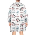 thumbnail image 2 of Wearable Oversized Blanket,White Cow Milk Pattern Wearable Blanket Hoodie for Adults,Cozy Hooded Blankets with Super Pockets,Super Warm Fuzzy Pullover for Women & Men, 2 of 6
