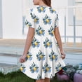 thumbnail image 5 of XADYUY Girls Beach Dress Casual A-Line Short Sleeve Girls Tshirt Dresses Floral Print Crew Neck Sundresses Swing Dresses with Pockets,12-13Years,Light Blue, 5 of 5
