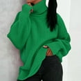 thumbnail image 2 of Entyinea Womens Casual Sweaters Knit Long Sleeve Pullover Shirts Loose Casual Turtleneck Sweater GN1 M, 2 of 4
