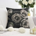 thumbnail image 3 of Black and White Rose Vintage Inspirational Love Flower Throw Pillow Covers 18 X 18 Inch, Set Of 2, Linen Study Sofa Cushion Cover Indoor Living Room Home Decor, 3 of 7