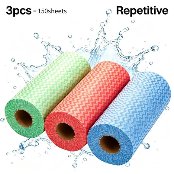150 Sheets Reusable Kitchen Wipes, 8*9" Non-woven fabric Dish Cloths, Washable Cleaning Rags for Dishes, Counters, Stove, Multi-Use Cleaning Cloths