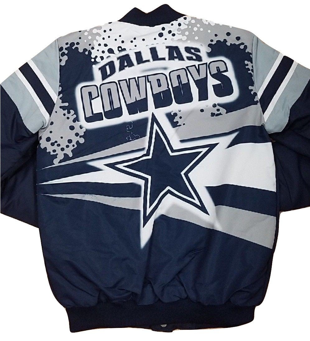 Dallas Cowboys Men's Extreme Navy Alpha Full-Snap Sublimated Jacket by Dallas Cowboys Merchandise