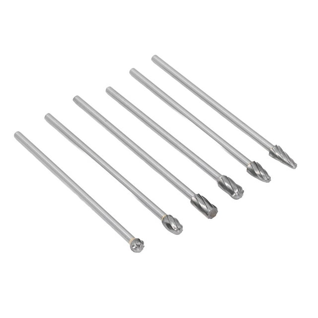 6pcs Carbide Burrs Set Tungsten Carbide Burr Tool Porting Kit For Woodworking Drilling Carving