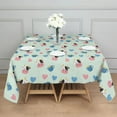 thumbnail image 3 of Green Cow Heart Cup Pattern Square Tablecloth,Waterproof Square Table Cover,Wipeable Spillproof Washable Table Cover for Home Kitchen Party Decor 60"x60"(152x152cm), 3 of 6