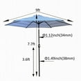 thumbnail image 3 of 9 FT Outdoor Patio Umbrella with Push Button Tilt, Market Umbrella with Crank System, Large Sun Umbrella with Air Vent, for Garden, Deck, Backyard, Pool, Ice Blue Striped, 3 of 7