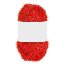 1 Skeins 109 Yards Scrubbie Yarn, Sparkle Yarn Polyester Scrubbie Sparkle Glass for Dishcloths Crocheting Knitting DIY Crafts Blanket Rug Sweater Scarf Hat, Red