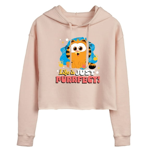 Garfield  - Life Is Just Purrfect - Juniors Cropped Pullover Hoodie