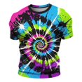 thumbnail image 3 of WAYUTE Men's Short Sleeve Tie Dye Casual Shirt Graphic Basic Tees Summer Short Sleeve Crewneck T-Shirt Fashion Outdoor,L, 3 of 5