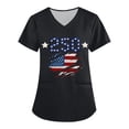 thumbnail image 2 of KDDYLITQ Womens 250 Year American Anniversary Tshirt Patriotic 250 Years Birthday V Neck Blouses Summer Printed Independence Tops Usa Flag Trendy Short Sleeve Scrubs T-Shirts Black 4XL, 2 of 7