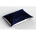 thumbnail image 2 of Ambesonne Night Pillow Sham 2 Pack, Vivid Celestial Sky View, 26"x20", Dark Blue White, 2 of 3
