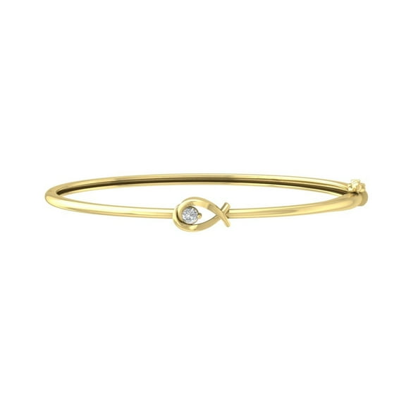 ARAIYA 10K Yellow Gold Lab Grown Diamond Bangle Bracelet (1/6 cttw, VS Clarity, D-E Color) 7"