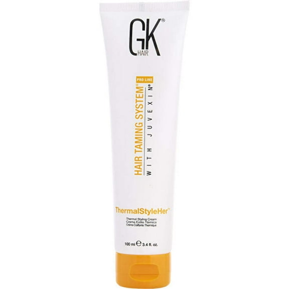 GK HAIR Global Keratin ThermalStyleHer Hair Cream (3.4 Fl Oz/100ml) - Thermal Styling Blow Dry Heat Protectant Cream - Anti Frizz Damage Protection Styling Cream for All Hair Types