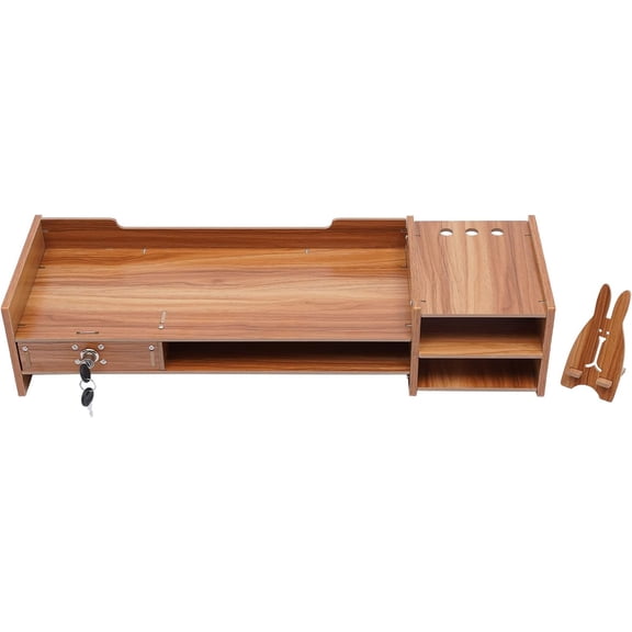 YIYIBYUS Computer Monitor Stand Riser Desk Laptop Organizer Stand with Drawer Desktop Storage Organizer Shelf for Office, Home Computers PC Monitors