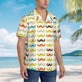 thumbnail image 5 of Goofa Colorful Mustache Hawaiian Shirt for Men, Unisex Summer Beach Casual Short Sleeve Button Down Shirts,Aloha Tropical Floral print shirt-Small, 5 of 9