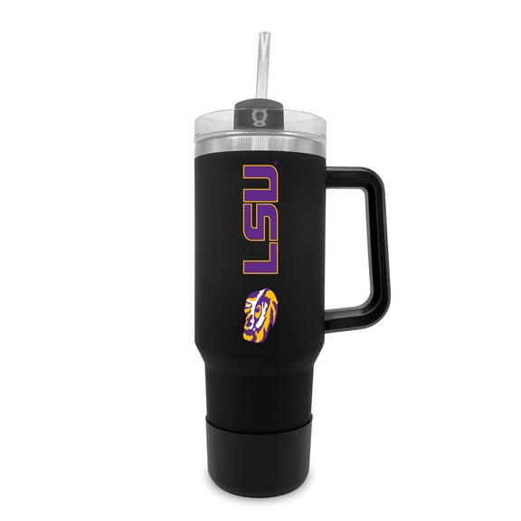 LSU Tigers 40oz. Stainless Tumbler with Handle & Removable Straw