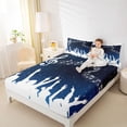 thumbnail image 4 of Homewish Musical Notes Melody Twin Sheet Sets,Music Lover Silhouette Twin Fitted Sheet,White Blue 03 For Teens,Breathable Home Decor,3-Piece, 4 of 7