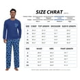 thumbnail image 4 of GIRUNS Men's Pajama Set Comfy Sleepwear 2 Piece Pjs Long Sleeve Crewneck Shirts and Bottoms Soft Sleep Sets Blue Cat L, 4 of 10