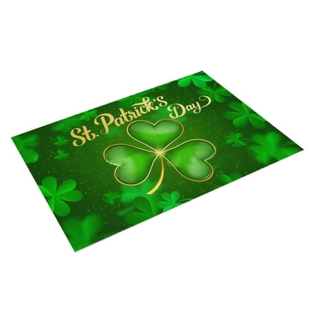 

St Patricks Day Ornaments St. Patricks s Day Placemat Irish Plaid English Decorative Table Runner Insulated Tablecloth Hard Place Mats round