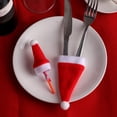 thumbnail image 3 of Adorno navideño Qiaoding Gorro navideño Gorro Rashel Gorro navideño Juego de cuchillo y tenedor Vestido navideño para el hogar Juego de botellas de vino, 3 of 5
