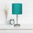 thumbnail image 3 of LimeLights Stick Lamp with USB charging port and Fabric Shade, Teal, 3 of 6