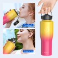 thumbnail image 6 of Buzio 32oz Insulated Stainless Steel Water Bottle with Straw Lid and Flex Cap Fit in All Car Cup Holder, Yellow Rose Red Gradient, 6 of 8