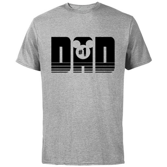 Disney Mickey Mouse Icon #1 Dad Retro Stipes - Short Sleeve Cotton T-Shirt for Adults - Customized-Athletic Heather