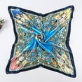 thumbnail image 4 of Fairnull Square Scarf Flower Design Best Gift Polyester Flower Printing Square Scarf for Outdoor, 4 of 8