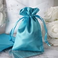 thumbnail image 4 of TABLECLOTHSFACTORY 12PCS Turquoise Satin Gift Bag Drawstring Pouch Wedding Favors Bridal Shower Jewelry Bags - 4"x 6", 4 of 4