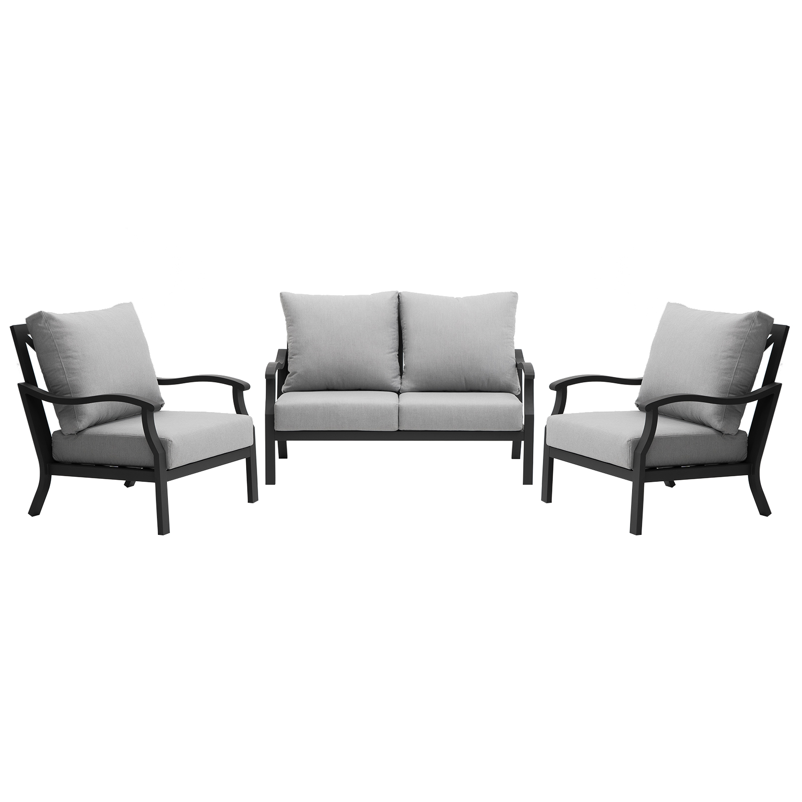 3 Pieces Patio Furniture Outdoor Sectional Sofa Patio Loveseat Set