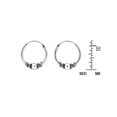 thumbnail image 3 of AeraVida Classic Twist Bali Bead 12mm Hoop .925 Bohemian Inspired Sterling Silver Earrings for Women Accessories Jewelry Gift, 3 of 6