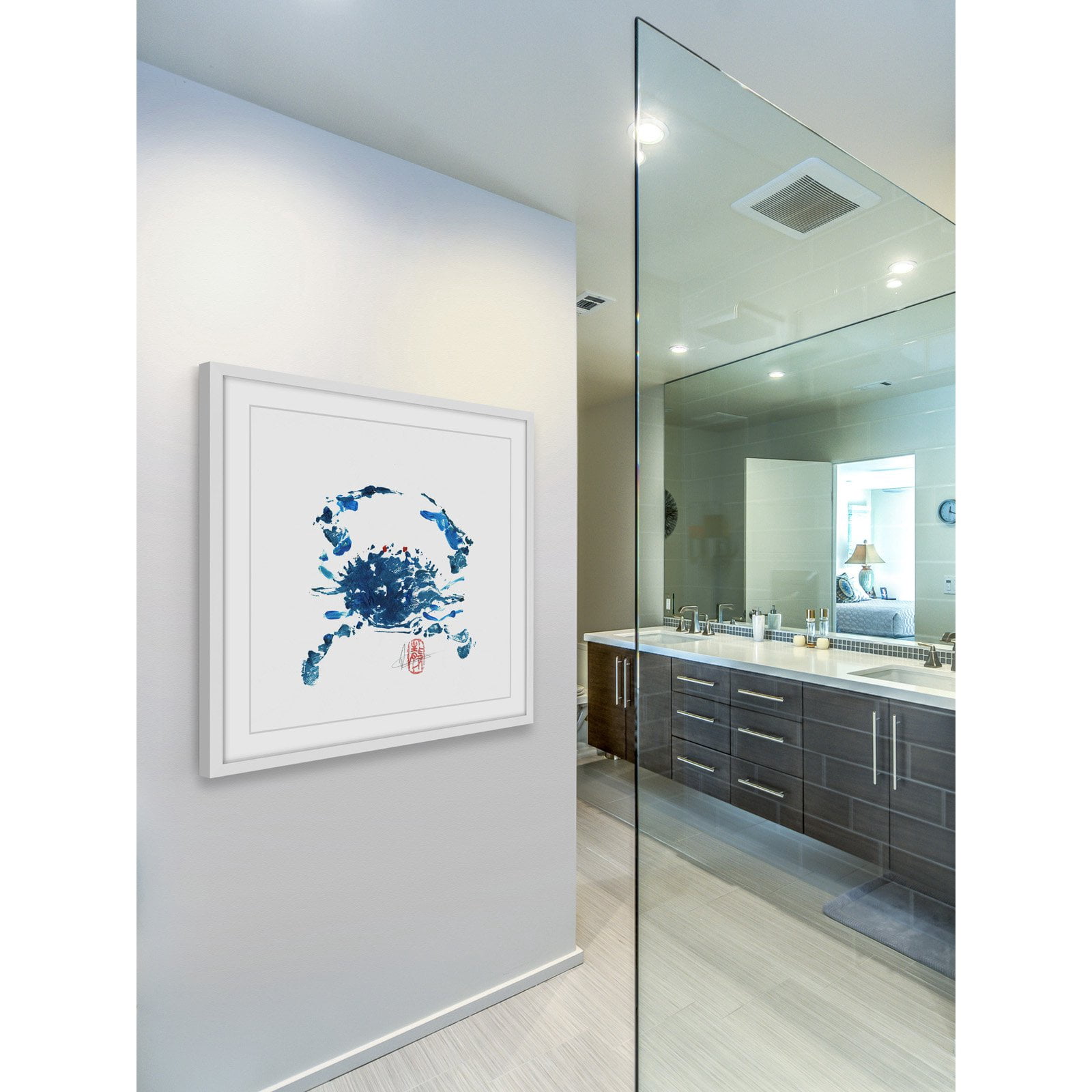 "Blue Crab" Framed Painting Print