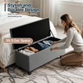 thumbnail image 5 of XiHuaZhaoChen 43 Inches Storage Ottoman Bench, Upholstered Tufted End of Bed Storage Bench, Large Ottoman Foot Rest with Legs, Load up to 800 lb, for Living Room, Bedroom, Entryway, Gray, 5 of 9