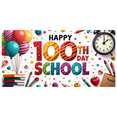thumbnail image 3 of LUUFILx Happy 100th Day of School Banner Backdrop for Classroom Decorations Celebration Party Supplies Photography Props School Event Background, 3 of 8