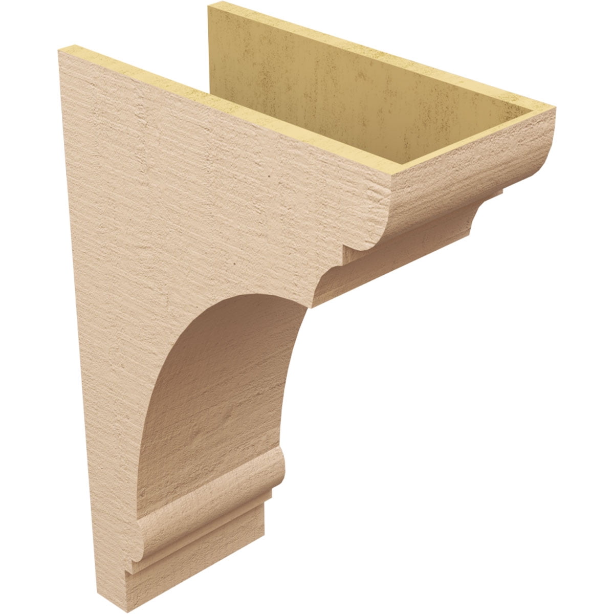 10"W x 20"D x 30"H Classic Hughes Rough Cedar Woodgrain TimberThane Corbel, Primed Tan