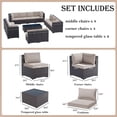thumbnail image 7 of Gotland Outdoor Patio Furniture Set 14 Pieces Sectional Rattan Sofa Set PE Rattan Wicker Patio Conversation Set with Seat Cushions and Tempered Glass Table,Sand, 7 of 7